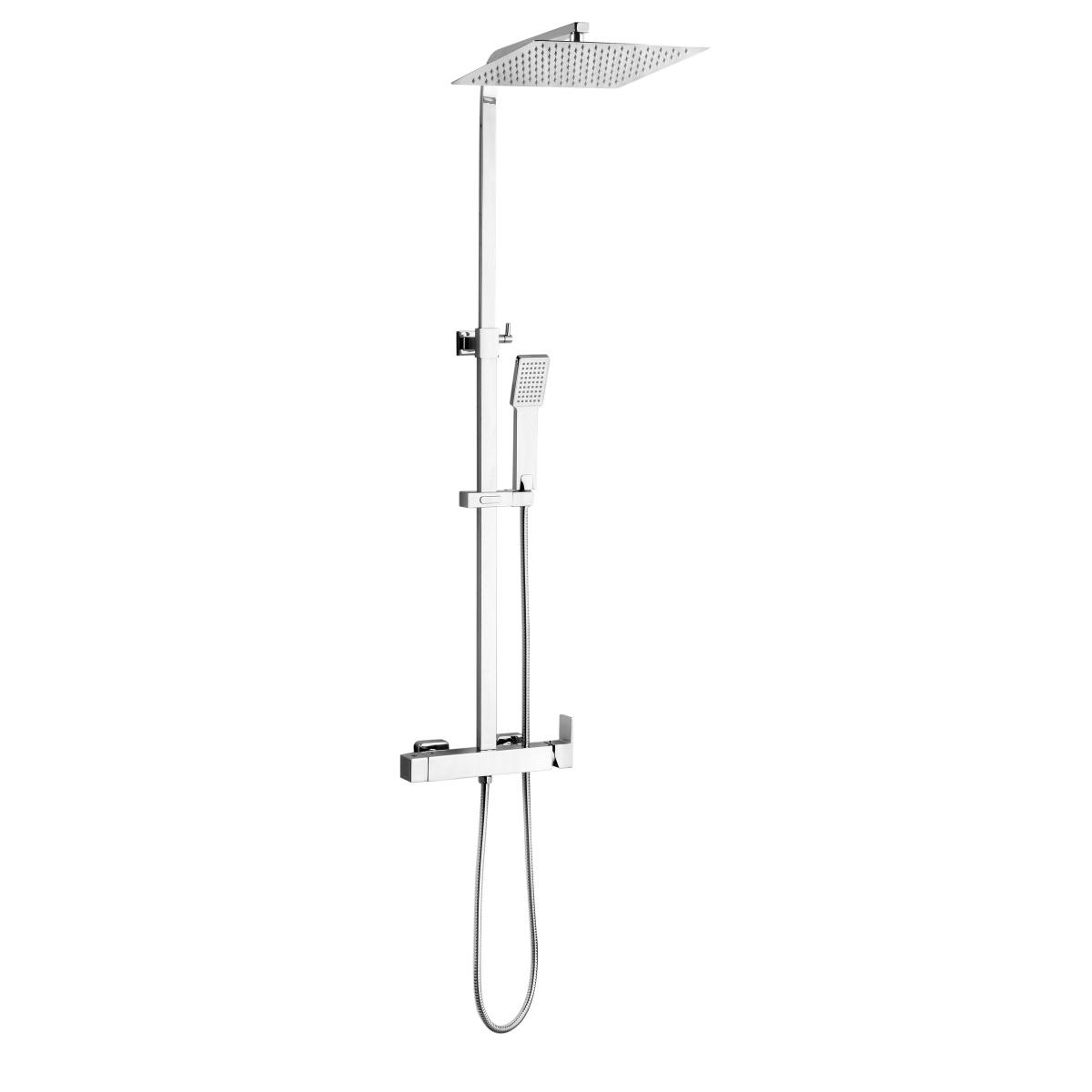 YS34185 Kare duş kolonu, duş bataryalı yağmur duş kolonu, yüksekliği ayarlanabilir;