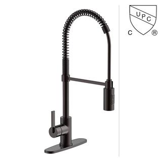 C0051-1 UPC, CUPC sertifikalı pirinç musluk 1 kulplu, güverteye monte ön durulama kolu/kollu mutfak musluğu;