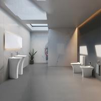 YS22291P2 2 parçalı Çerçevesiz seramik tuvalet, P-tuzaklı sifonlu tuvalet;
