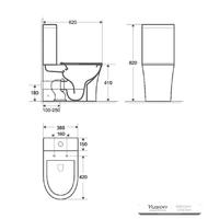 YS22294P2 2 parçalı Çerçevesiz seramik tuvalet, P-tuzaklı sifonlu klozet;