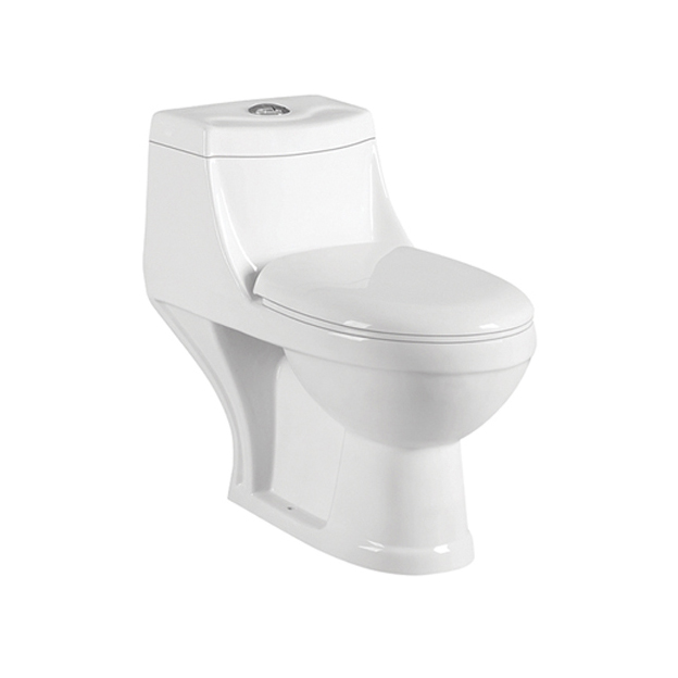 YS24106 Tek parça seramik tuvalet, P-tuzak, yıkamalı;
