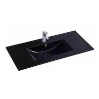YS27286B-100 Mat siyah sırlı seramik dolaplı lavabo, makyaj lavabosu, lavabo;
