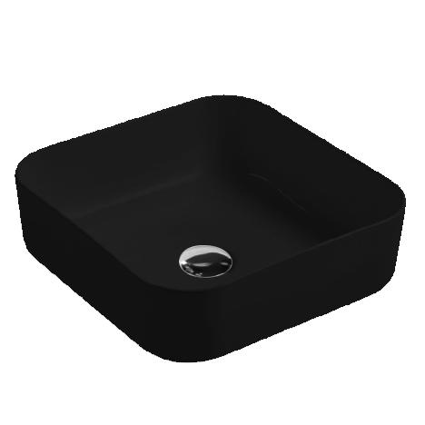 YS28433-MB Mat siyah seramik tezgah üstü lavabo, artistik lavabo, seramik lavabo;