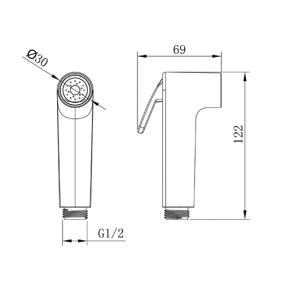 YS36075 ABS shataff, bide püskürtücü, durulama püskürtücü