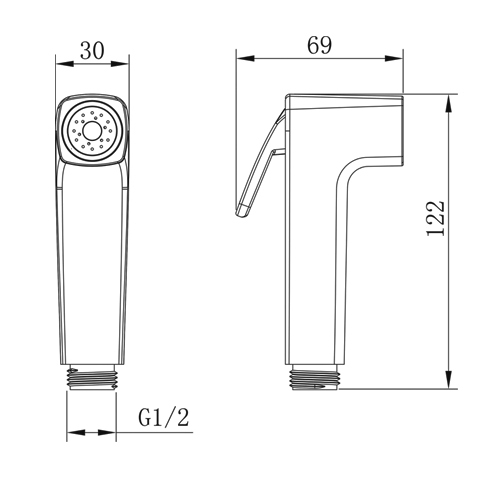 YS36076 ABS shataff, bide püskürtücü, durulama püskürtücü