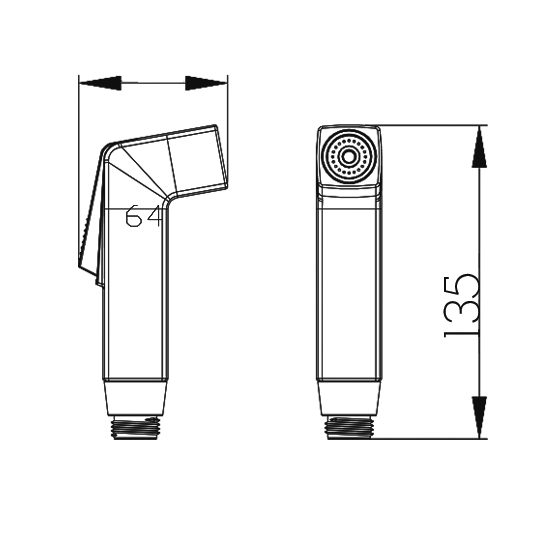 YS36077 ABS shataff, bide püskürtücü, durulama püskürtücü