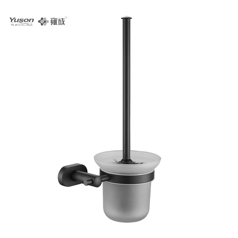 13390 Şık Banyo aksesuarları, Buzlu/Temperli Cam hazneli Tuvalet Fırçası, Çinko/Pirinç/SUS Tuvalet Fırçası, duvara monte (Seri 13300)